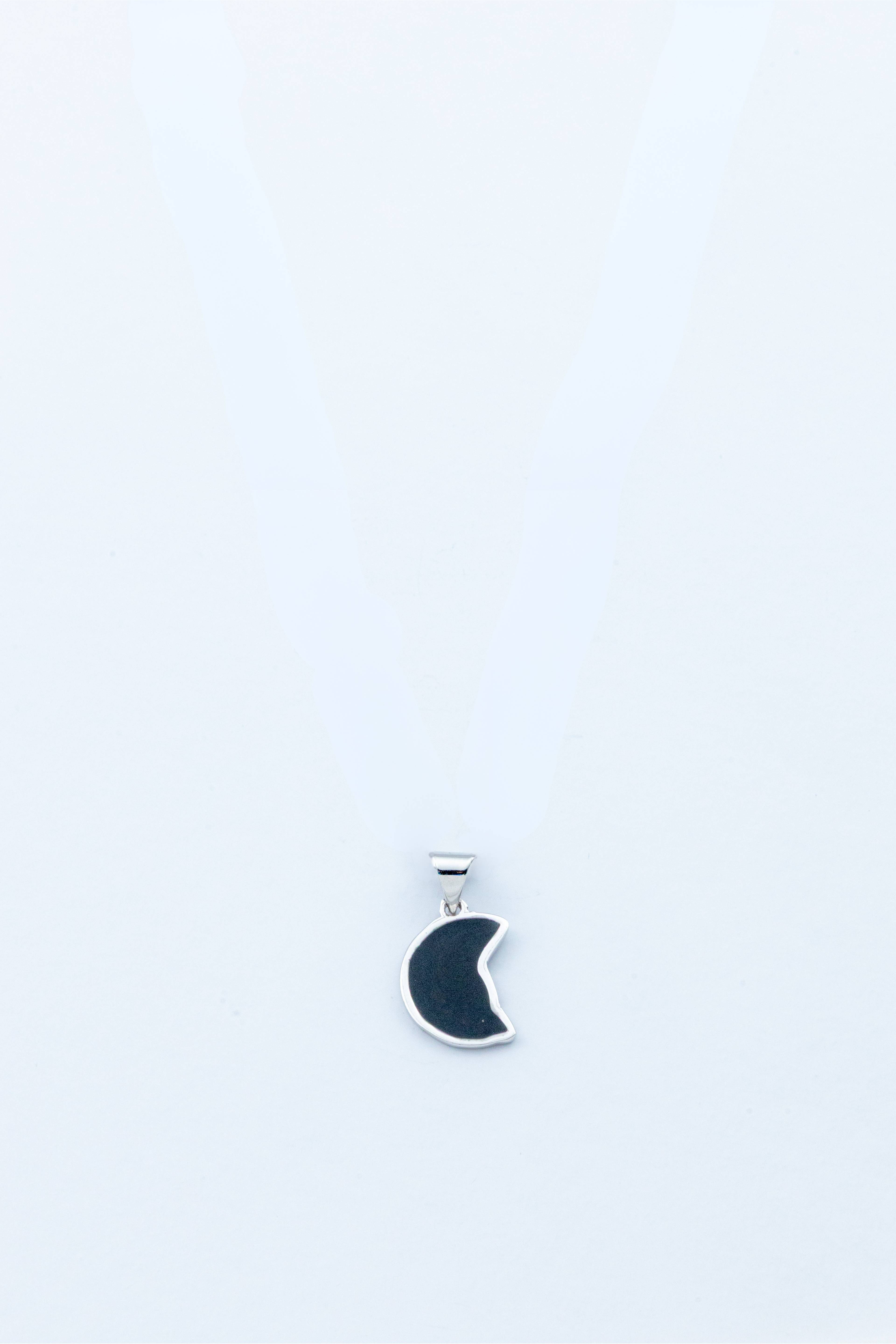 Split Moon Pendant - black