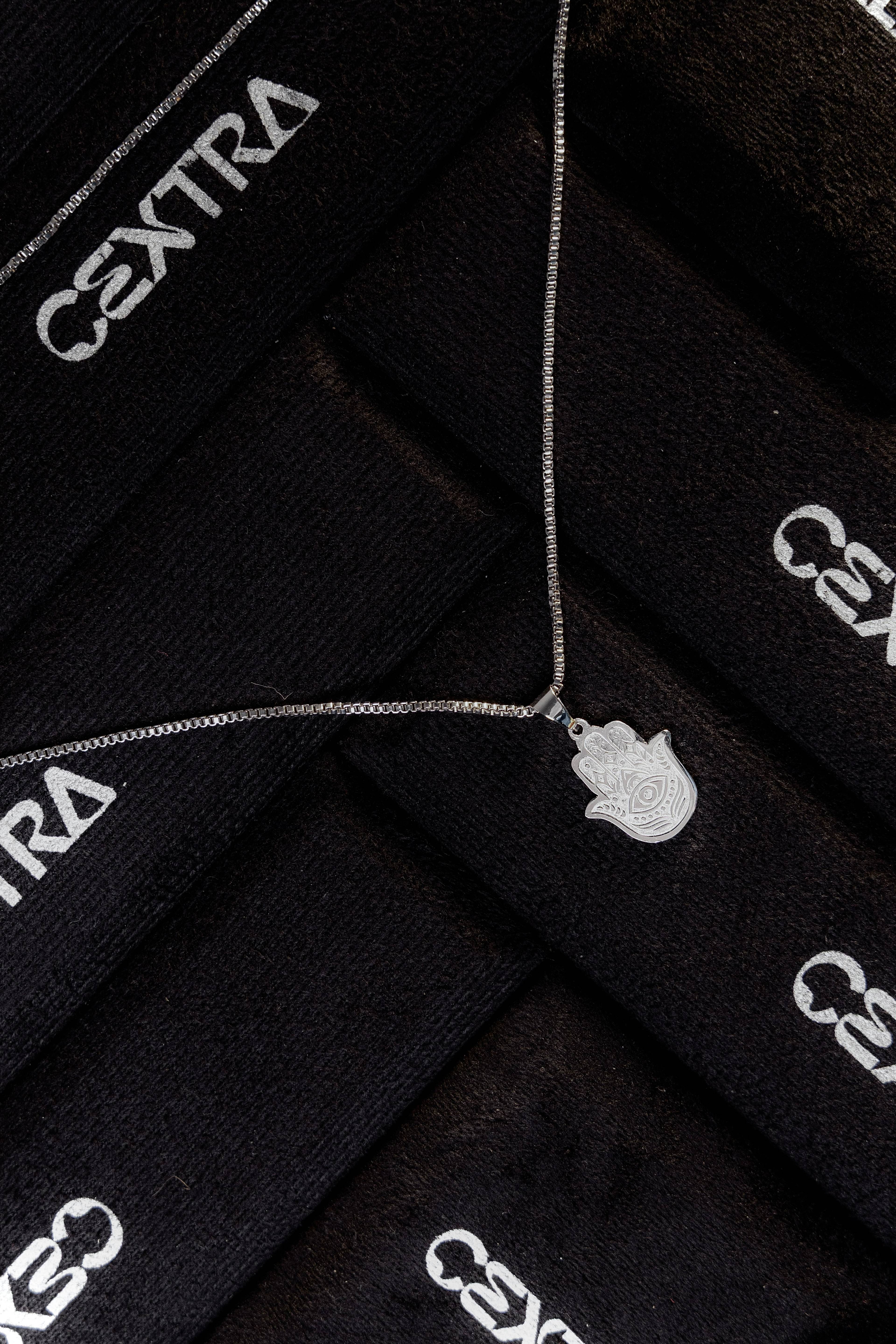 Hamsa Hand Silver Necklace