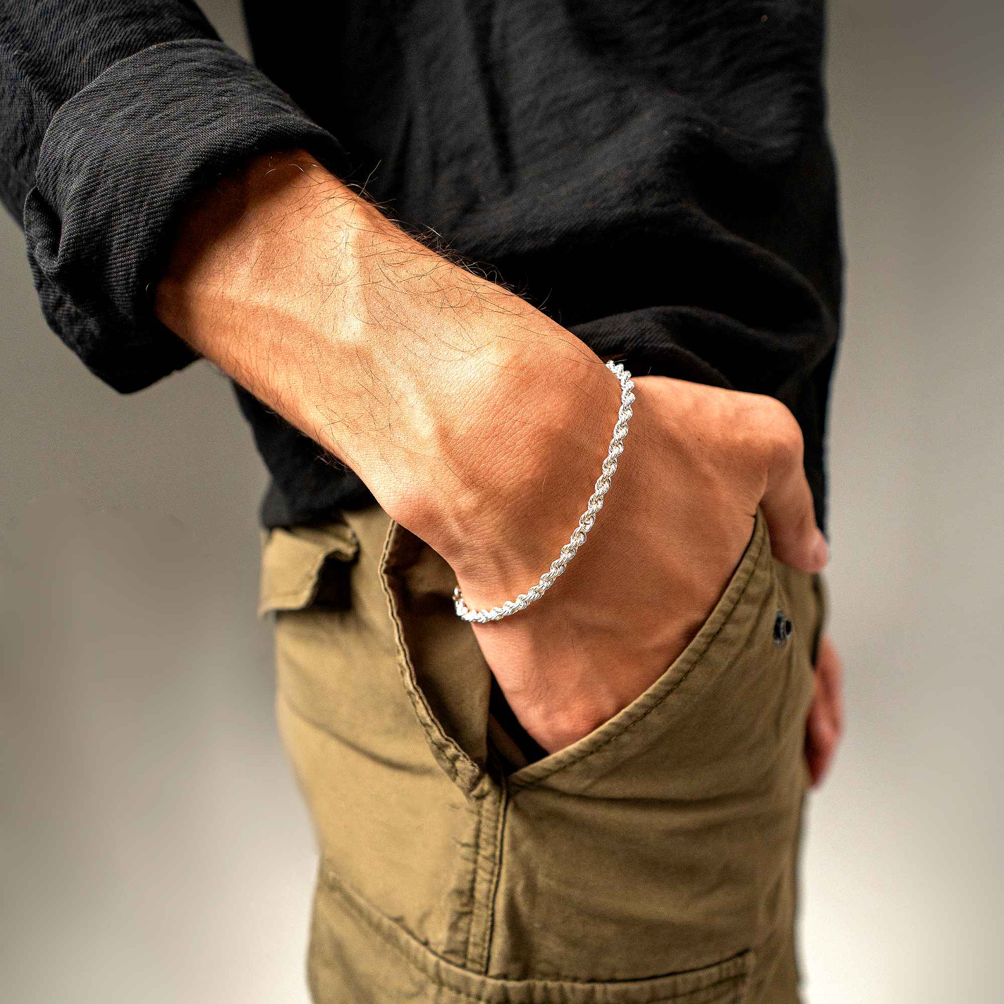 Twisted Silver Bracelet 