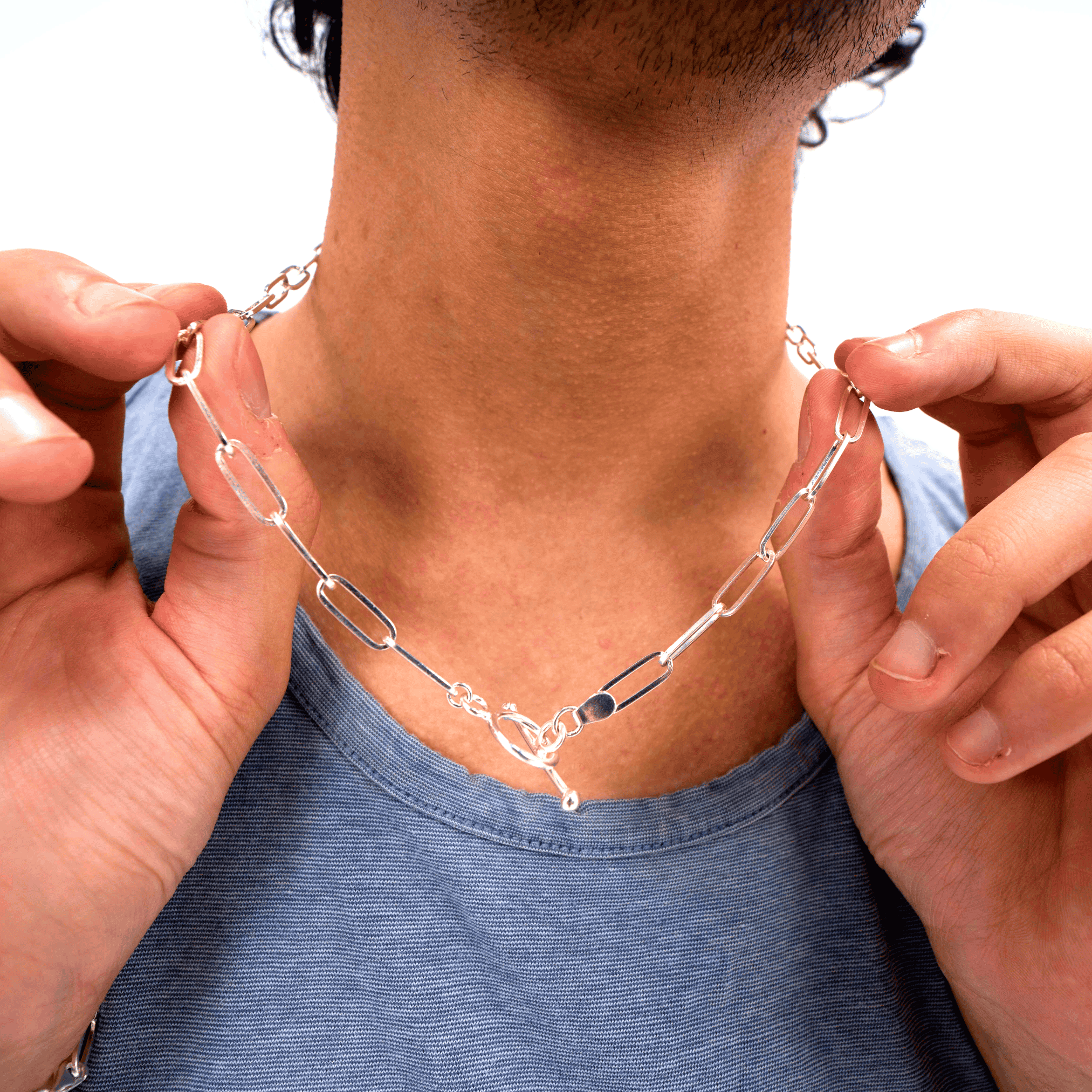 Linked Silver Necklace